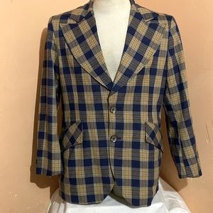 Vintage Peters Whaler Funky Single Breasted Plaid Blazer